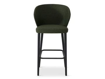 ELLIS 649 - High upholstered fabric stool with back by Origins 1971 - view 3